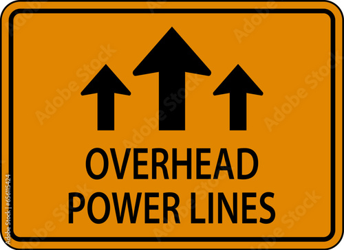 Overhead Power Lines Sign