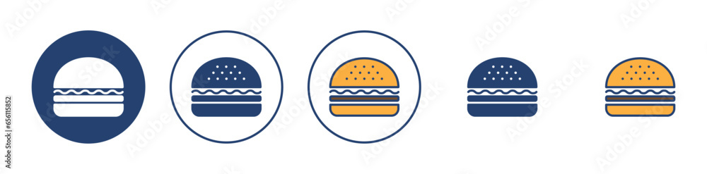 Burger icon vector. burger sign and symbol. hamburger Burger icon vector. burger sign and symbol. hamburger