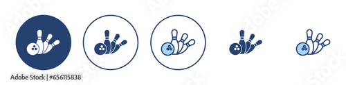 Bowling icon vector. bowling ball and pin sign and symbol.