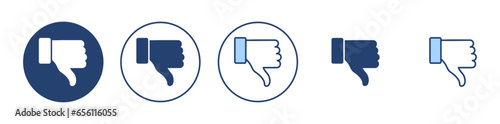 Dislike icon vector. dislike sign and symbol. Hand with thumb down