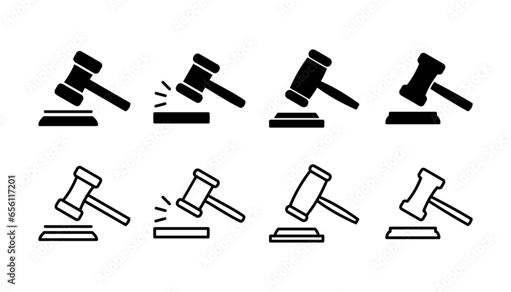 Fototapeta premium Gavel icon vector. judge gavel icon. auction hammer