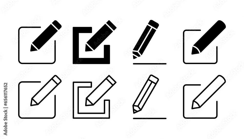 Edit icon vector. edit document sign and symbol. pencil Edit icon vector. edit document sign and symbol. pencil