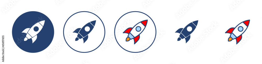 Rocket icon vector. Startup sign and symbol. rocket launcher icon Rocket icon vector. Startup sign and symbol. rocket launcher icon