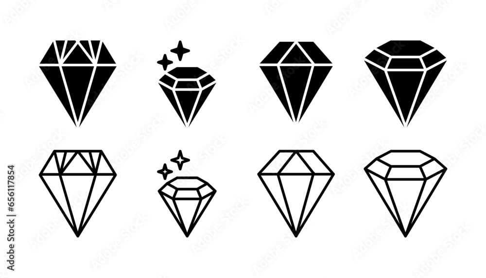Diamond icon vector. gem icon. crystal stone Diamond icon vector. gem icon. crystal stone