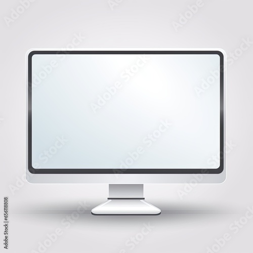 lcd monitor isolated on white