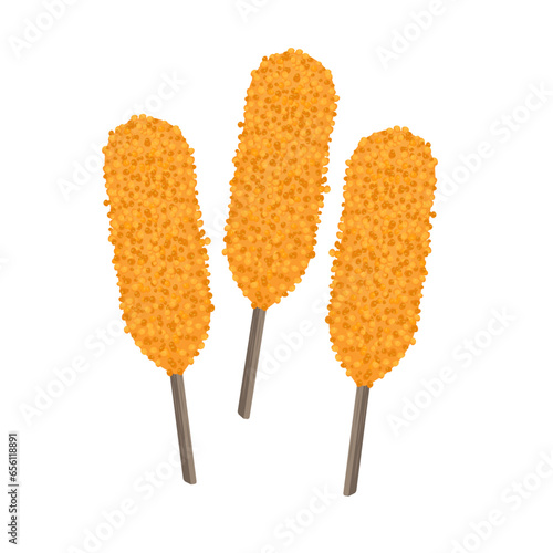 Corndog Bubble crumb or Corndog Bread Crumb Illustration Logo