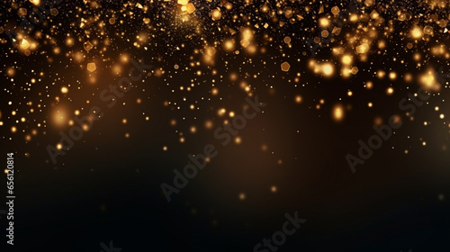 Christmas background of golden stars at night © Peludis