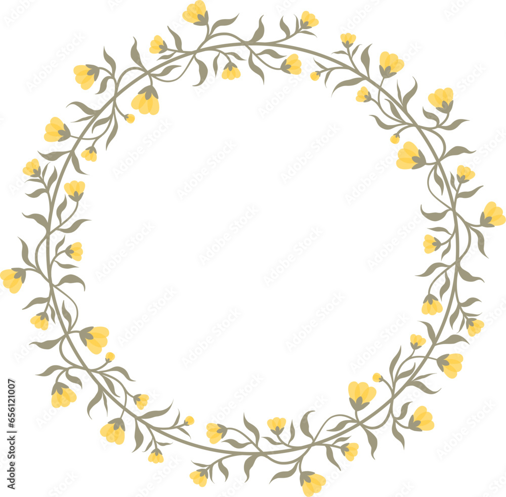 Yellow Flower Wreath in Vector Yellow Flower Wreath in Vector