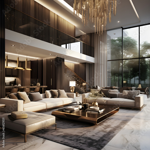 modern living interior with fireplace modern living room 3d render of luxury home interior, living room