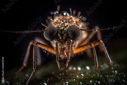 Macro photo shot of a mosquito with a blurred background, Close up, macro lens photography © Canities