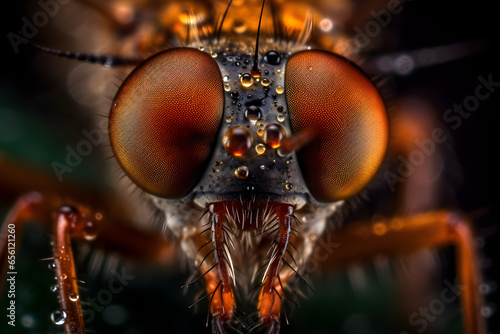 Macro photo shot of a mosquito with a blurred background, Close up, macro lens photography © Canities