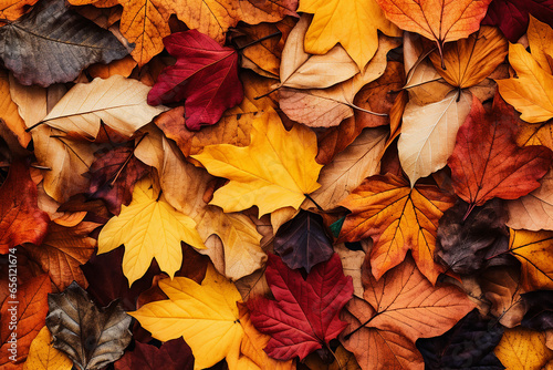 Vibrant Autumn Leaves Carpet   Colorful Foliage Texture   Fall Season Beauty   Created with generative AI tools