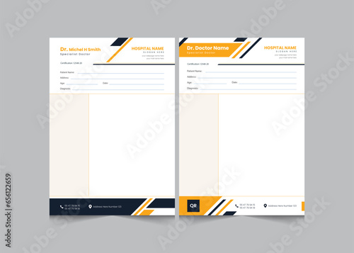 Set of doctor prescription template in a4 size, prescription for clinic or medical doctor, vector illustration eps 10