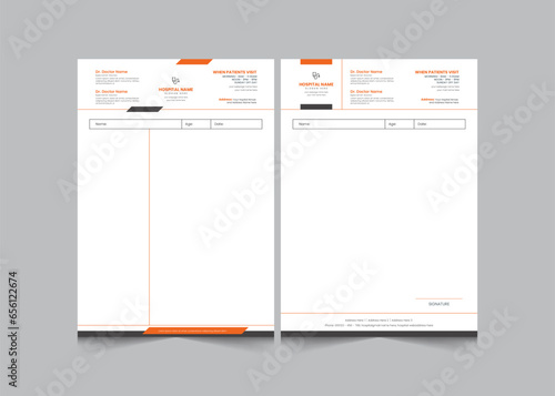 Set of doctor prescription template in a4 size, prescription for clinic or medical doctor, vector illustration eps 10