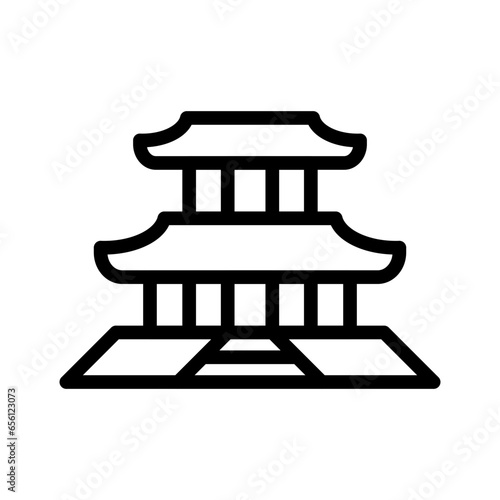 Gyeongbokgung Palace Icon. The largest and most famous palace among the five major palaces in South Korea