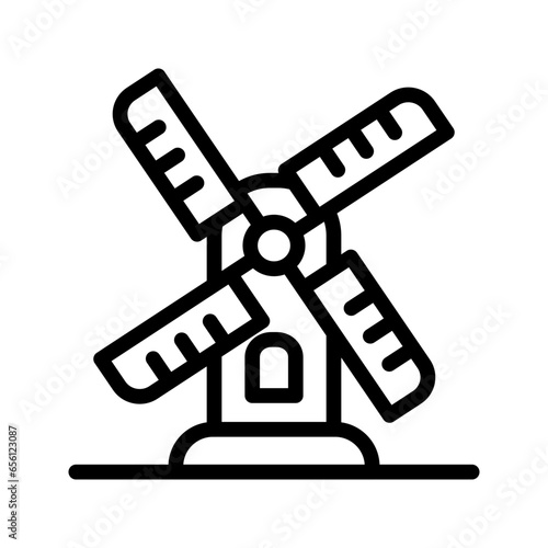 Tower mill icon or Vertical Windmill Icon. 