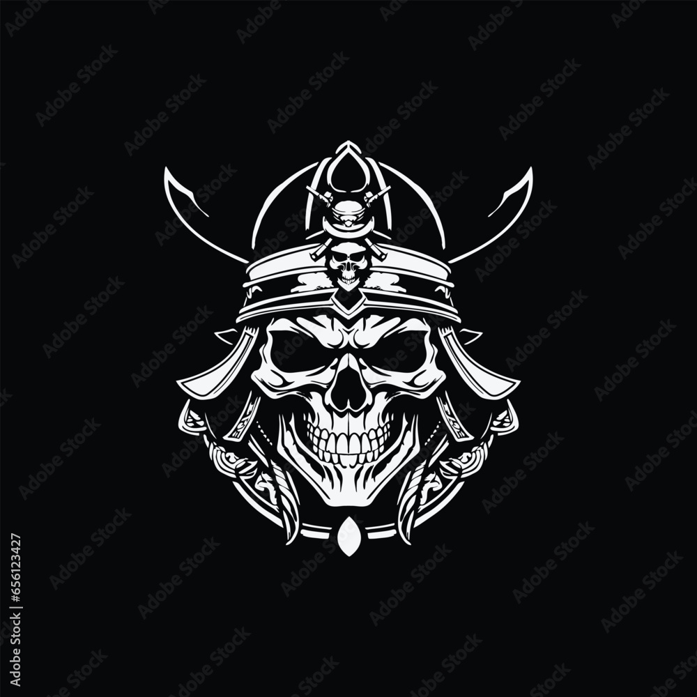 skull samurai mascot logo design vector icon skull samurai mascot logo design vector icon