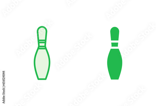 Bowling icon set. bowling ball and pin icon. bowling pins