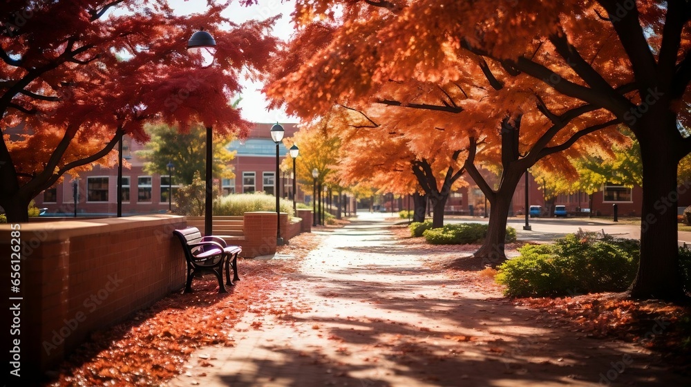 Fall's hues enhance serene campus setting
