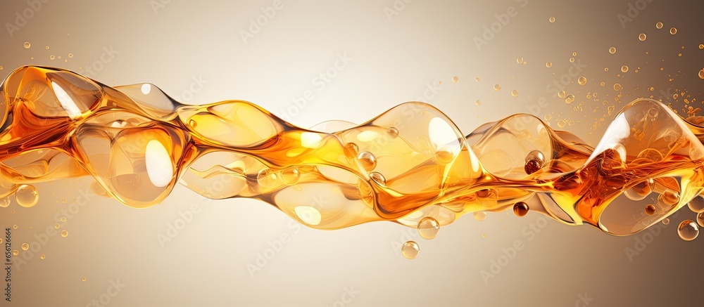 Gold oil splatter in DNA or molecule illustration Gold oil splatter in DNA or molecule illustration
