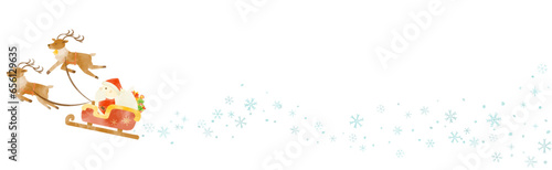 ソリに乗ったサンタクロース