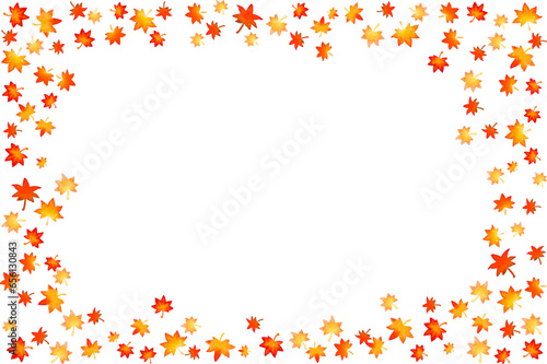 紅葉したもみじのフレーム素材