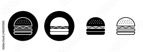 Burger icon set illustration. burger sign and symbol. hamburger