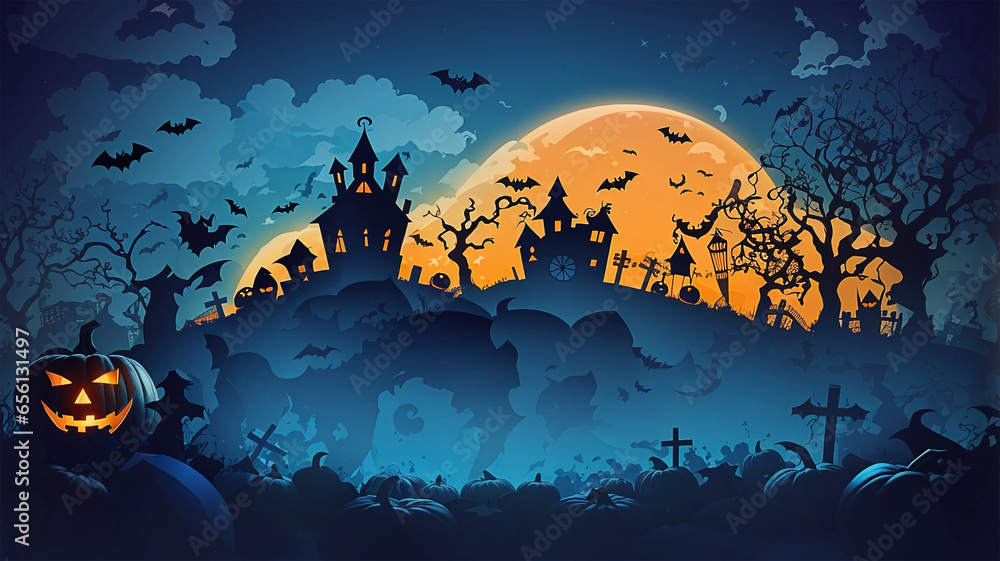 halloween background for poster, banner , wallpaper etc. generative ai 