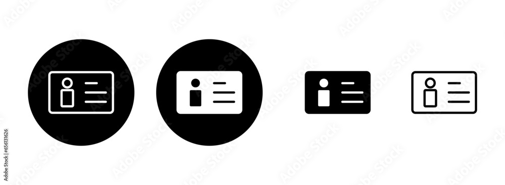 License icon set illustration. ID card icon. driver license, staff identification card License icon set illustration. ID card icon. driver license, staff identification card