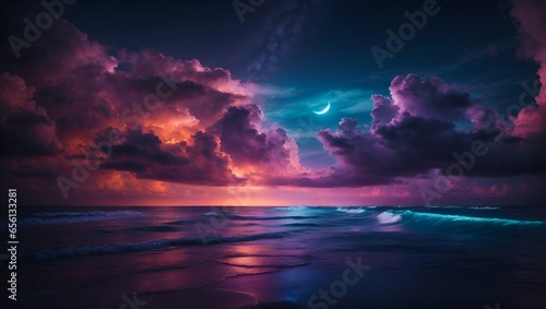 neon light art in the dark of night