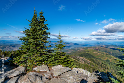 A View into Idaho from the Top of Mount Spokane. Mead, Washington.