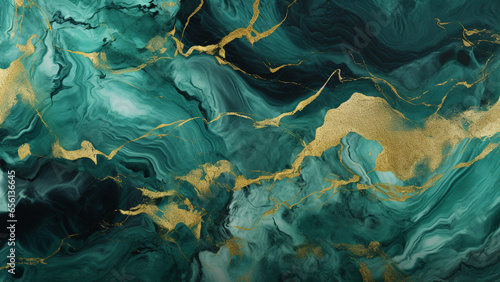 emerald and golden marble background 