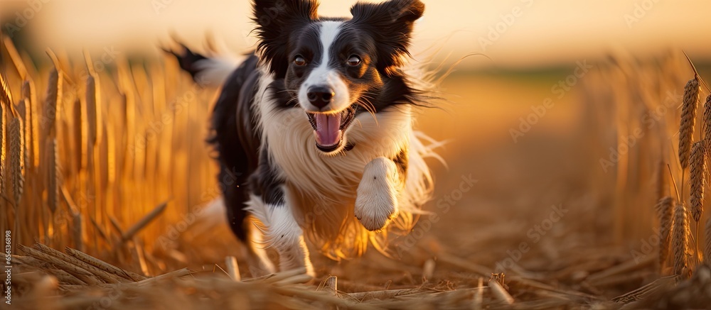 Border Collie herding and training on a field Border Collie herding and training on a field