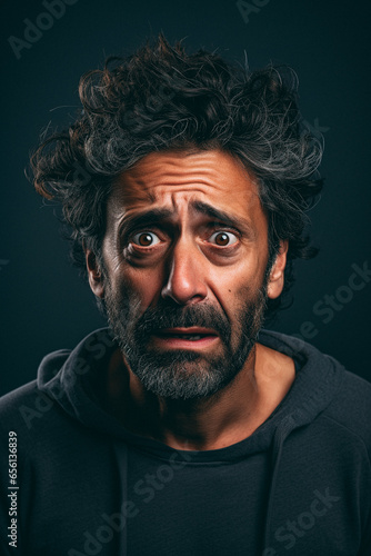 Man with worried expression