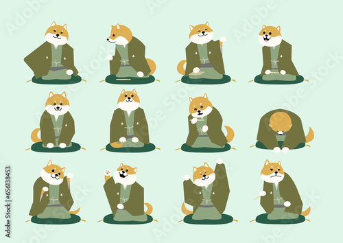 Wallpaper Mural 柴犬の落語家　様々な落語のポーズ Torontodigital.ca