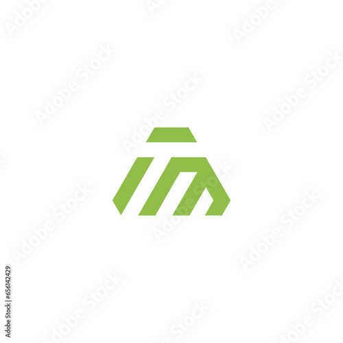 Abstract initial letter MT or TM logo