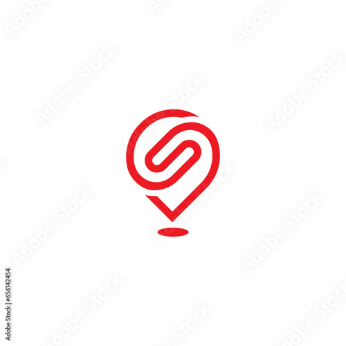 Letter S Location Logo Design Sign