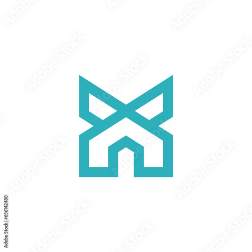 X letter real estate logo X logo house, real estate logo x