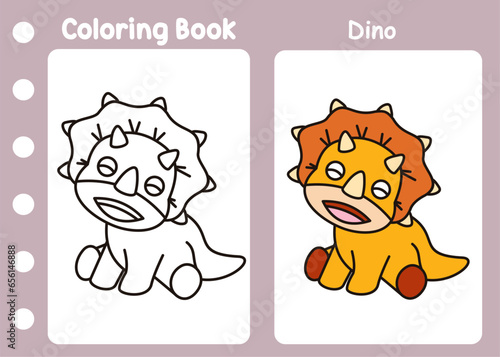 coloring book cute dino