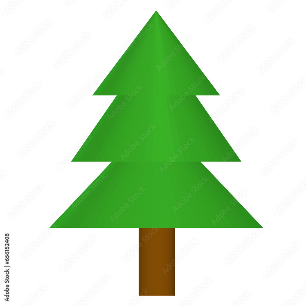 green christmas tree 3d