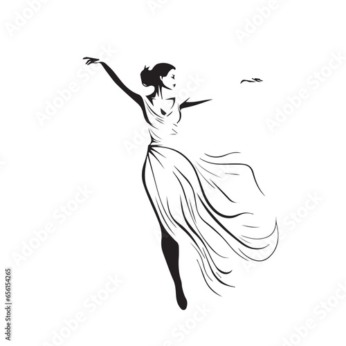 silhouette of a woman dancing