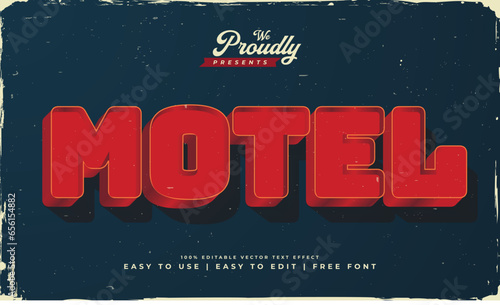 vintage retro old style American motel road sign text effect