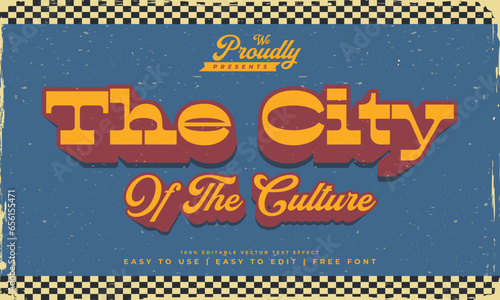 vintage retro old movie title editable text effect with spotlight