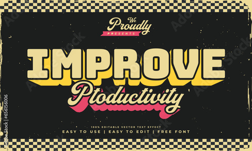 vintage retro colourful shabby worn editable text effect