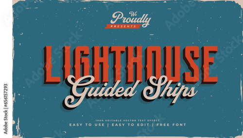vintage retro rustic old village shabby worn editable text effect