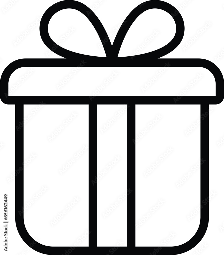 gift box icon. thine line christmas box icon, vector illustration gift box icon. thine line christmas box icon, vector illustration