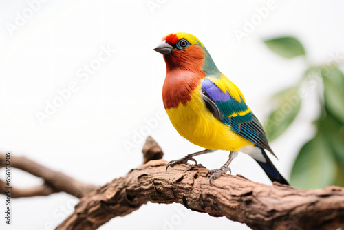 Colorful birds on a white background