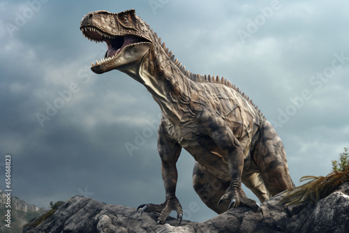 dinosaur standing on a hill