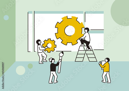 Illustration background of web service production