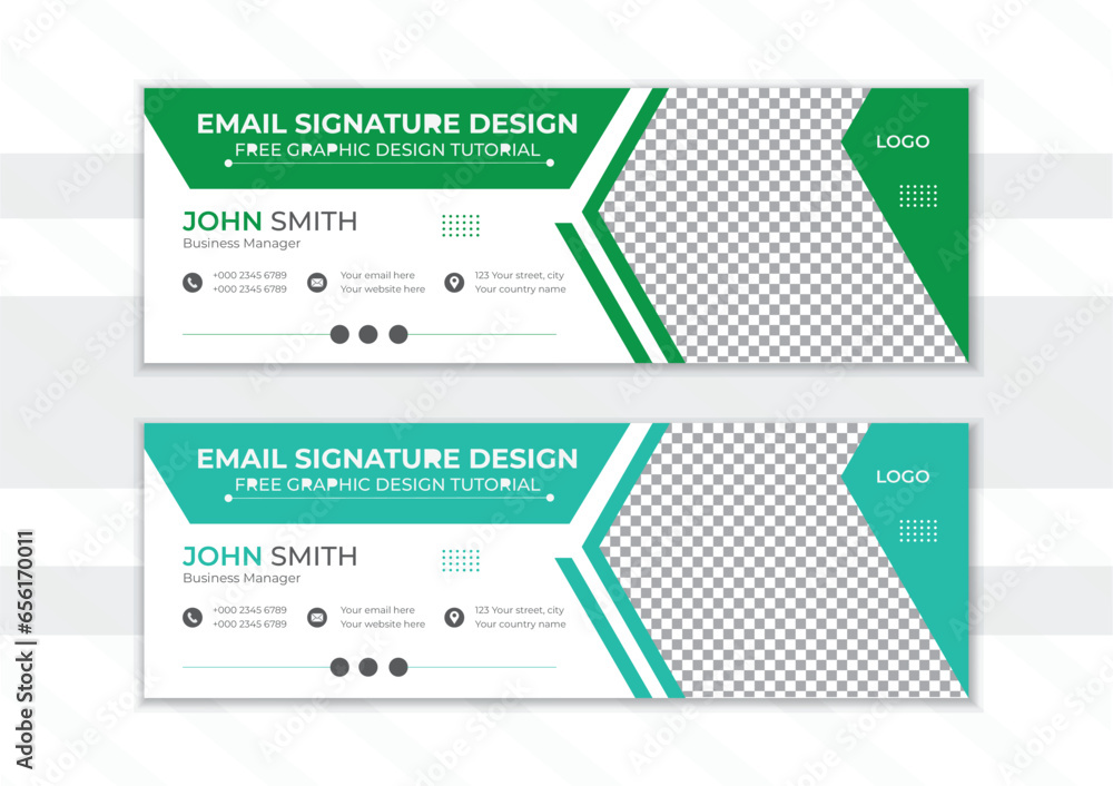 Vector email signature template or email footer and personal social media cover design template